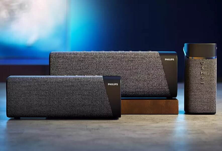 Philips langaton kaiutin Philips langaton kaiutin kolmessa eri asennossa